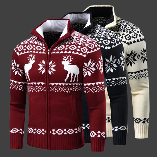 FestiveZip | Eleganter Zip-Up Weihnachts-Cardigan3