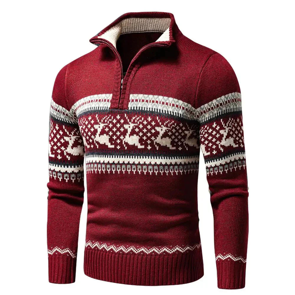 FestiveZip | Eleganter Zip-Up Weihnachts-Cardigan7